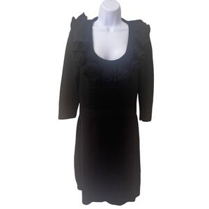 Milly‎ of New York Black Sweater Wool Cashmere Blend Dress Medium